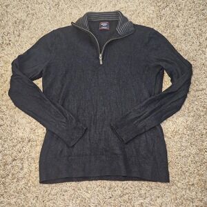 UNTUCKit Sweater Men's Size M Navy Blue Knit Extrafine Merino Wool 1/4 Zip